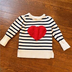GAP Striped Sweater with Red Heart